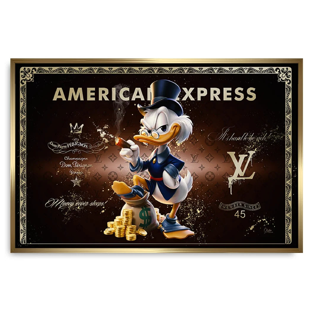 Dagobert Duck Money Power Leinwand Bild