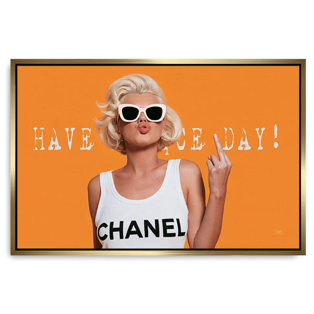 Marilyn Monroe Orange Kiss Leinwand Bild