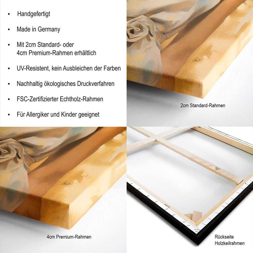 Kuh mit Strohhut Leinwand Bild INGALERIE