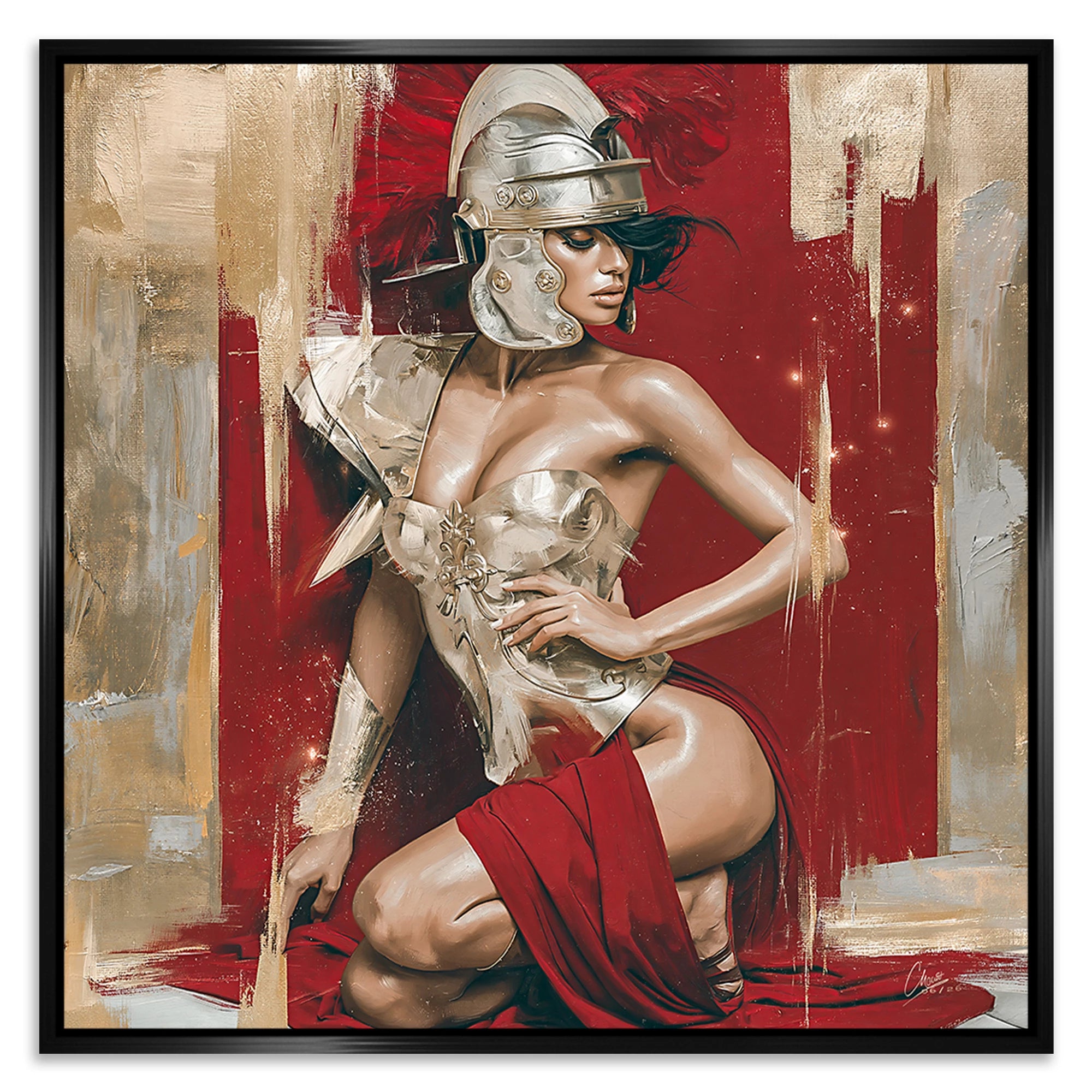 Goldene Gladiatorin Leinwand Bild