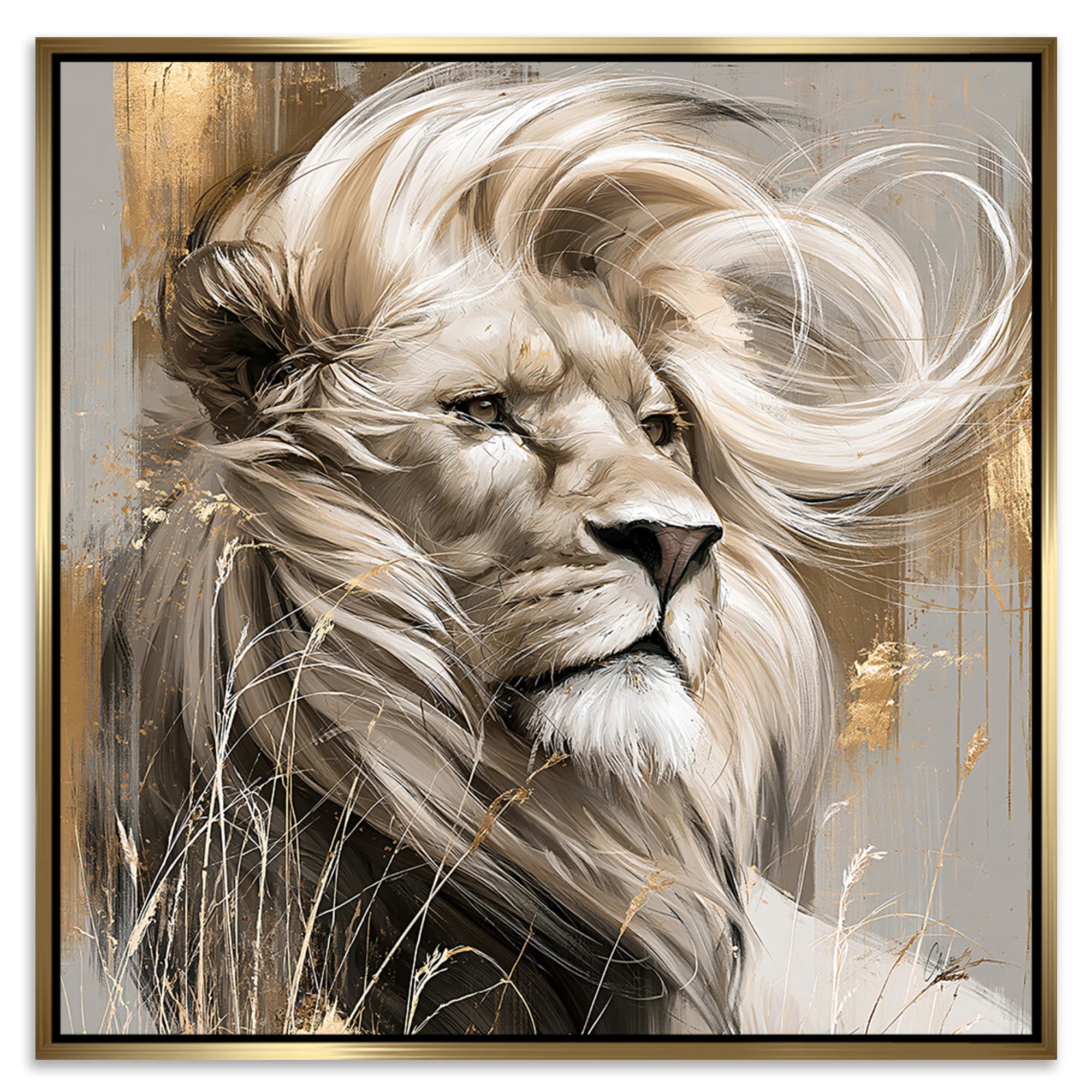 Silent Lion Leinwand Bild