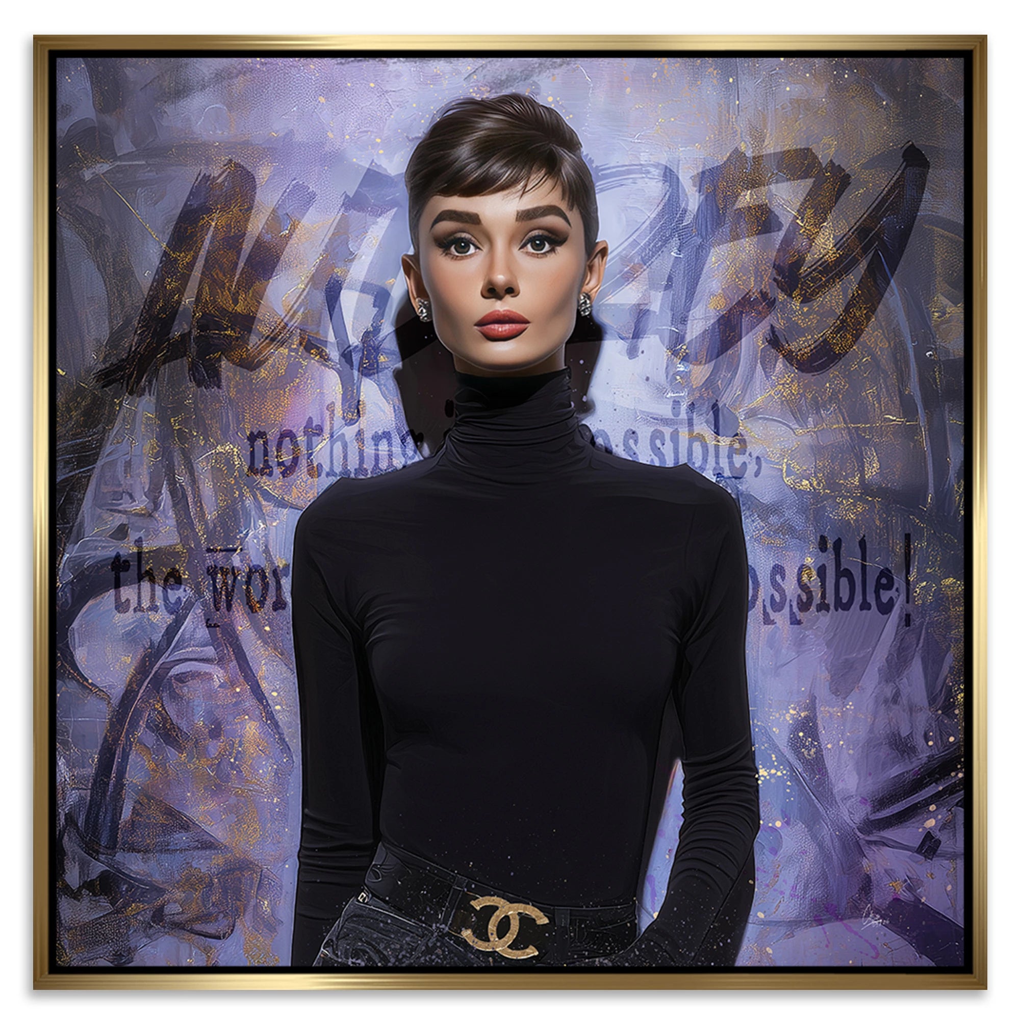 Audrey Hepburn Impossible Leinwand Bild