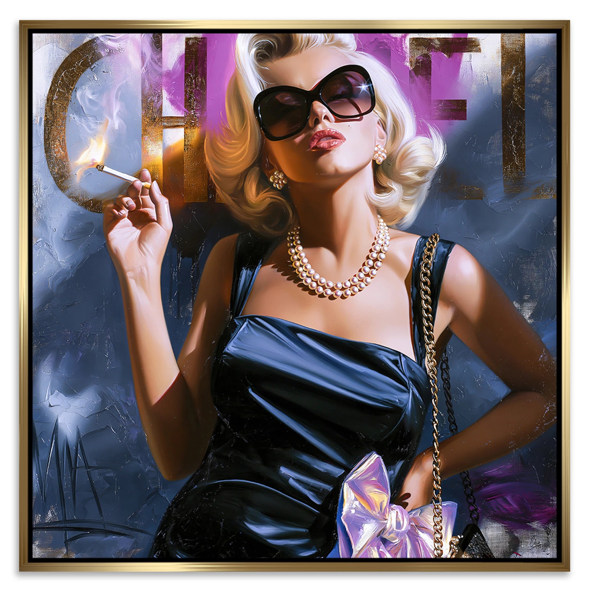 Marilyn Monroe Smoke Leinwand Bild