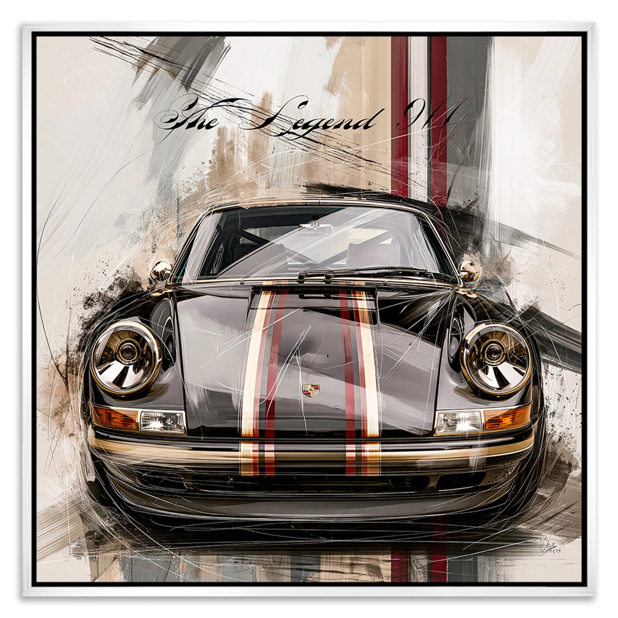 Porsche 911 Black Line Leinwand Bild
