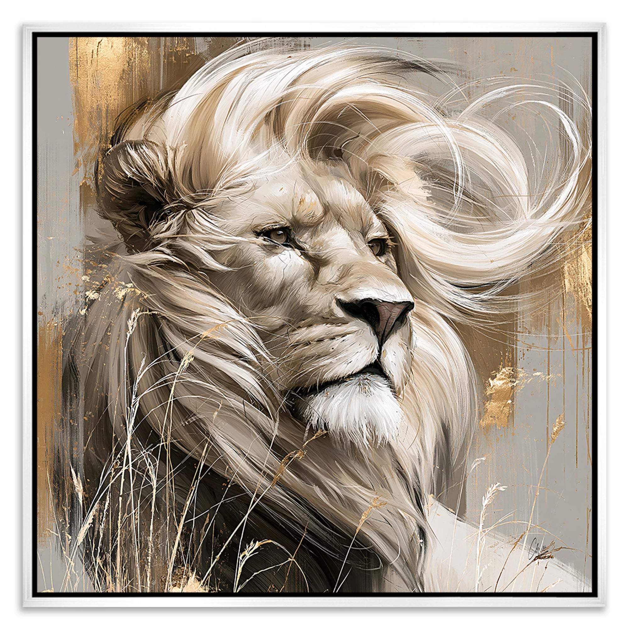 Silent Lion Leinwand Bild