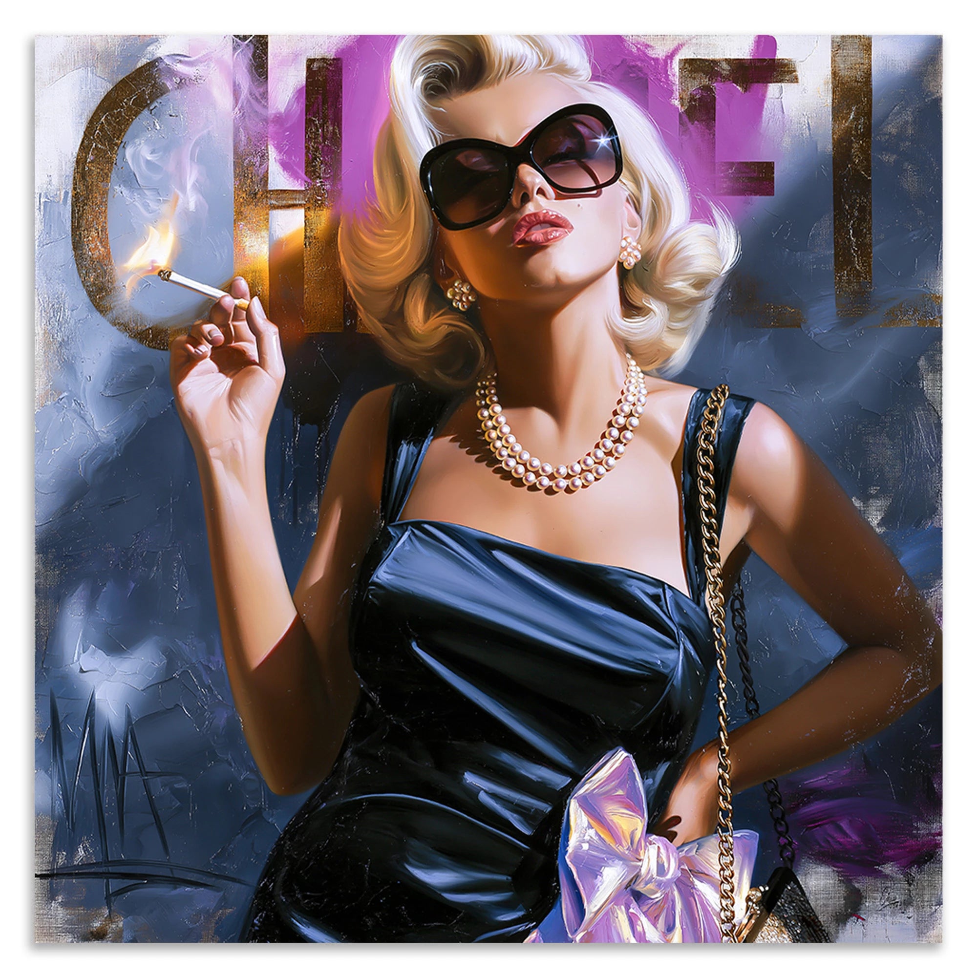 Marilyn Monroe Smoke Leinwand Bild