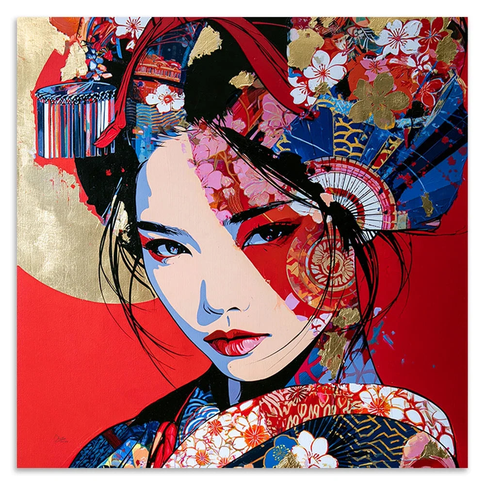 Geisha Rouge Leinwand Bild
