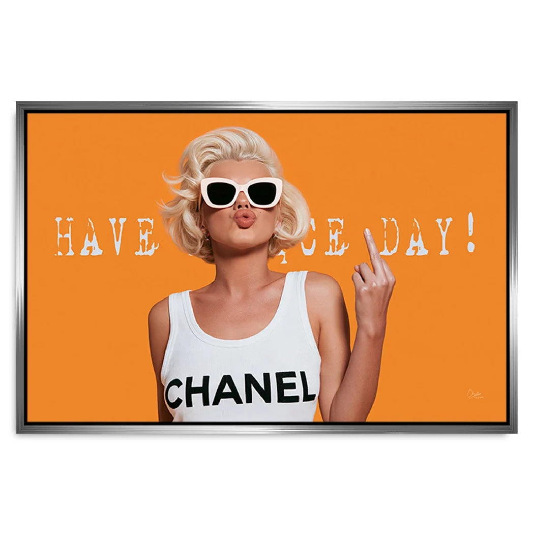 Marilyn Monroe Orange Kiss Leinwand Bild