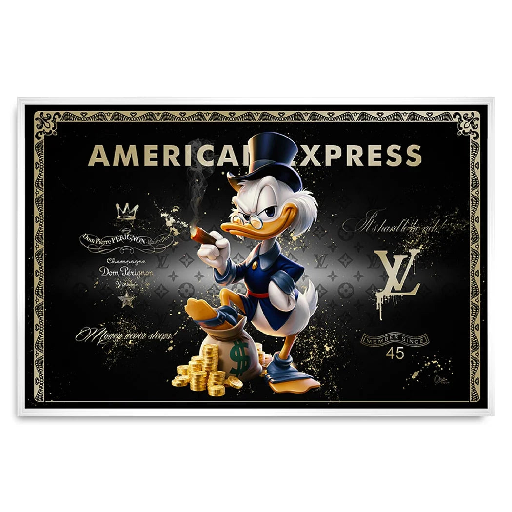 Dagobert Duck Black Amex Leinwand Bild