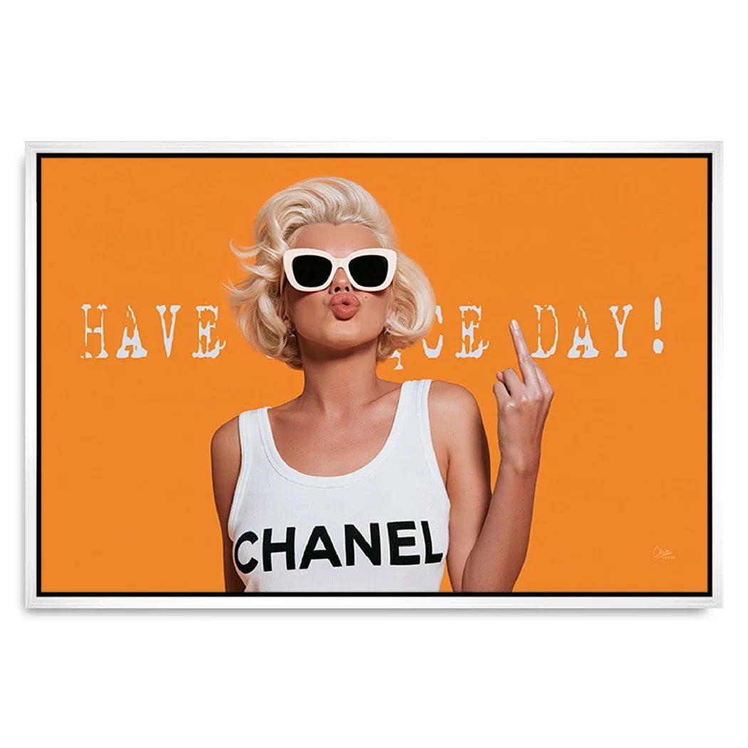 Marilyn Monroe Orange Kiss Leinwand Bild