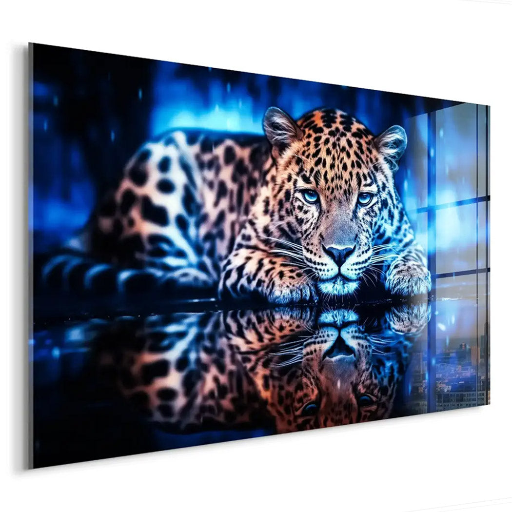 Leopard by Night Acrylglas Bild INGALERIE