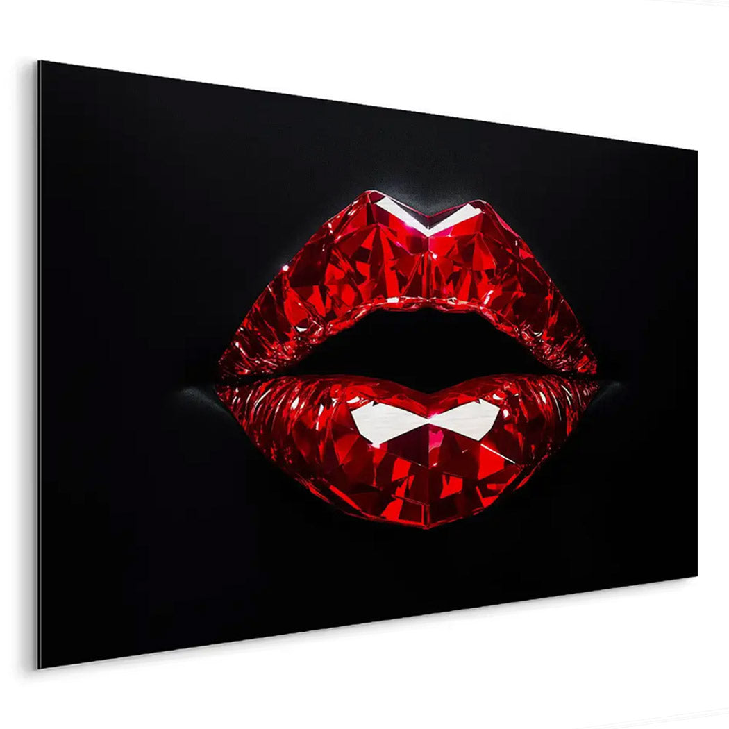 Red Glas Lips AluDibond Gebürstet INGALERIE