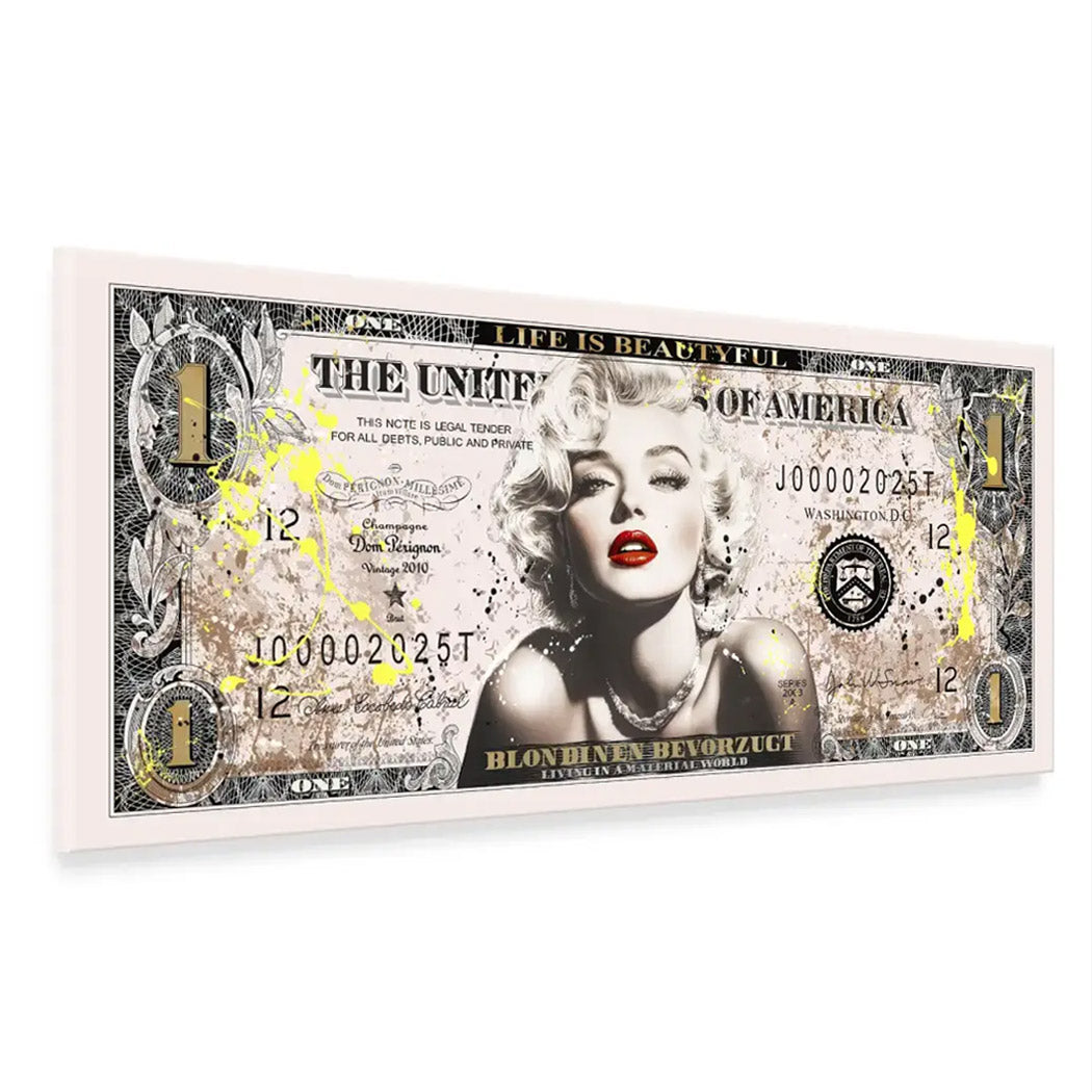 Marilyn Monroe Dollar Leinwand Bild INGALERIE