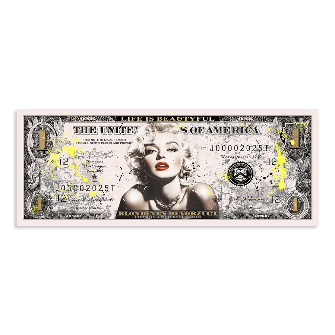 Marilyn Monroe Dollar Leinwand Bild INGALERIE