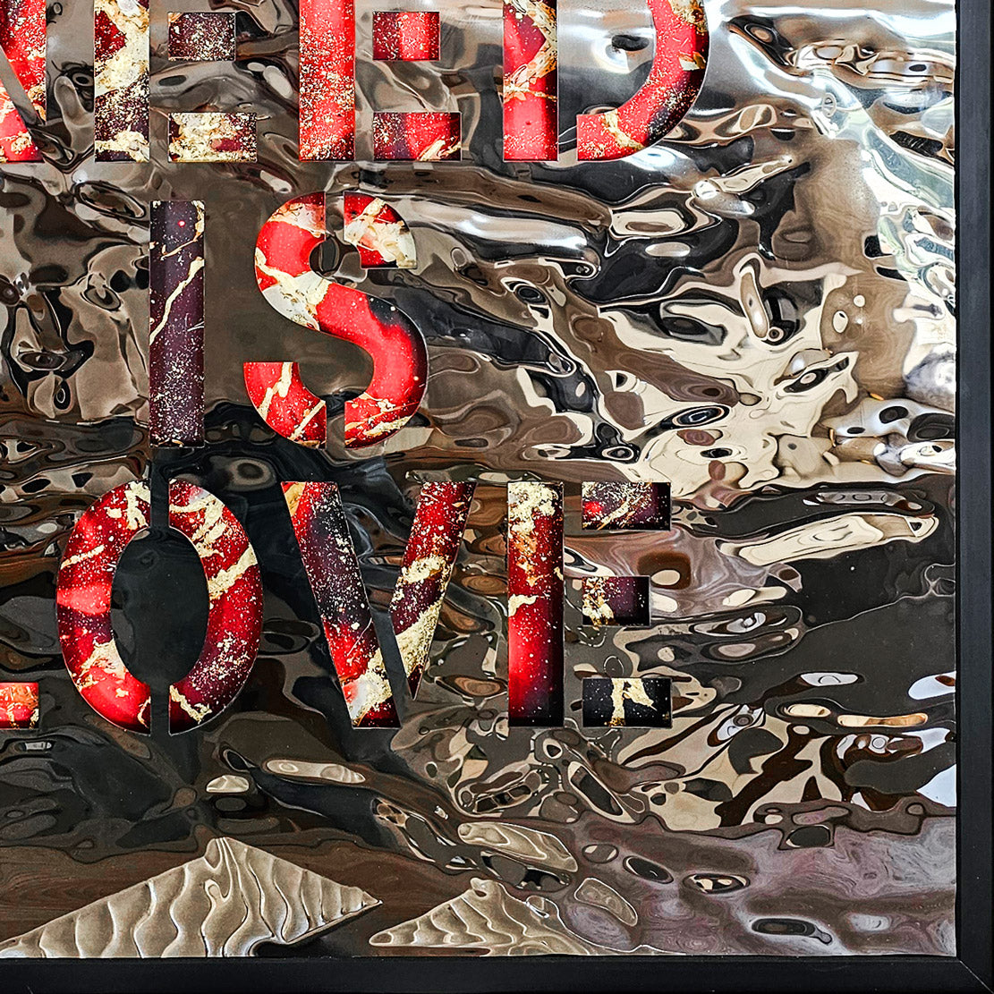 All yo nee need is Love Blattgold Wandbild | Unikat INGALERIE