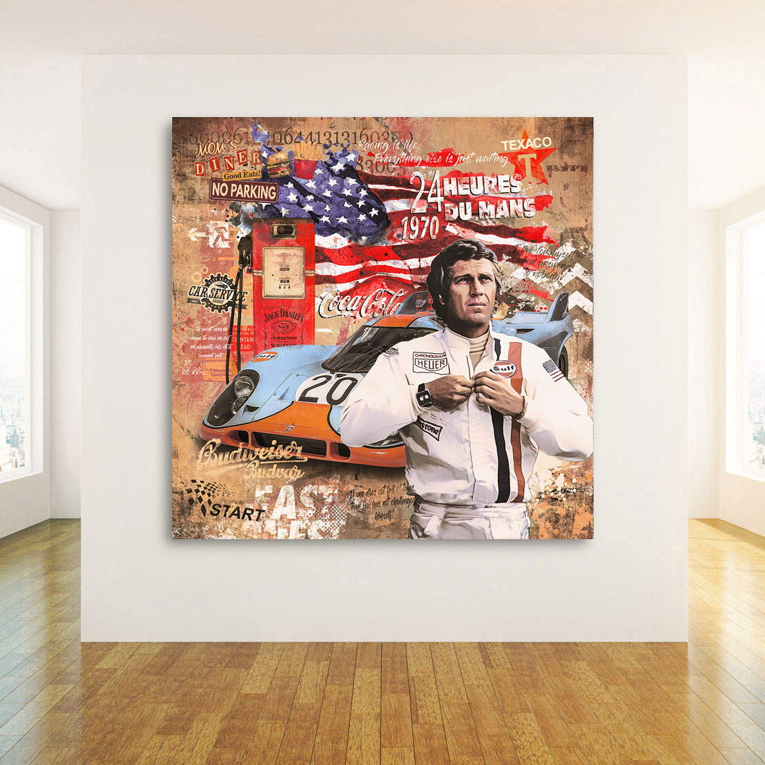 Steve USA Retro Leinwand Bild INGALERIE