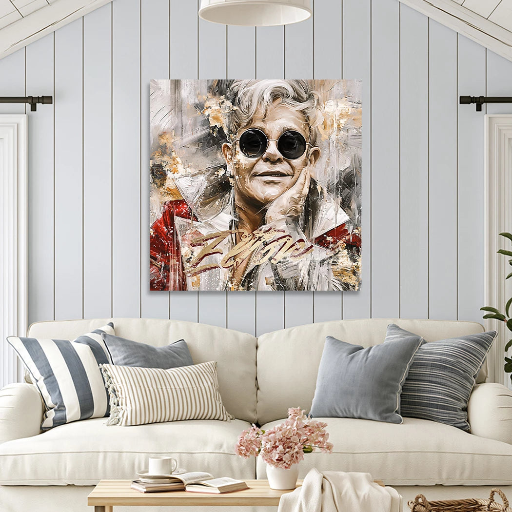 Elton John Rocketman Aluminiumbild gebürstet