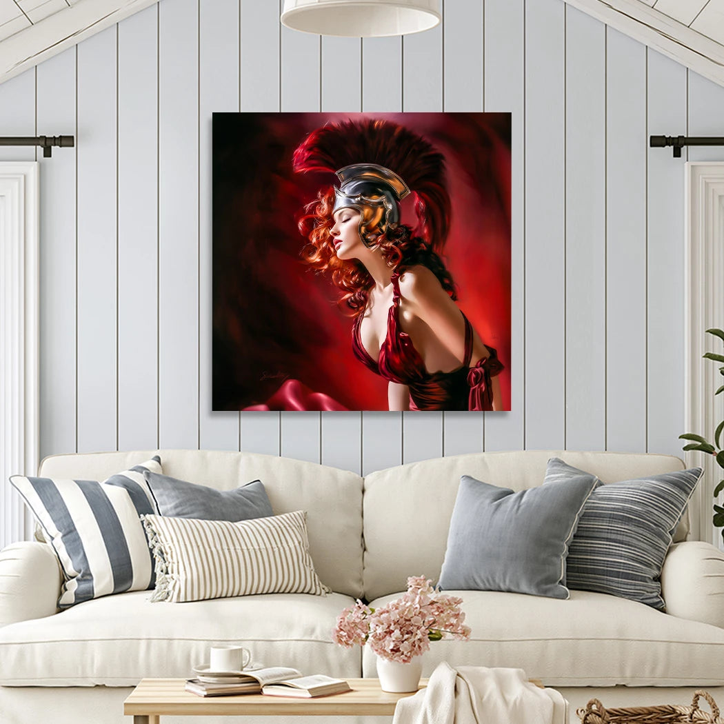 Römerin in Rot Leinwand Bild