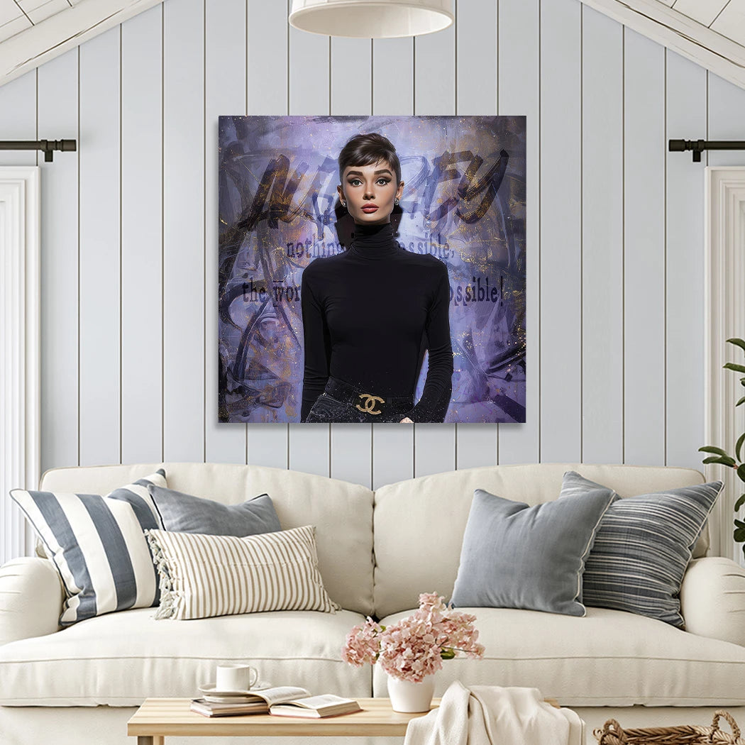 Audrey Hepburn Impossible Leinwand Bild