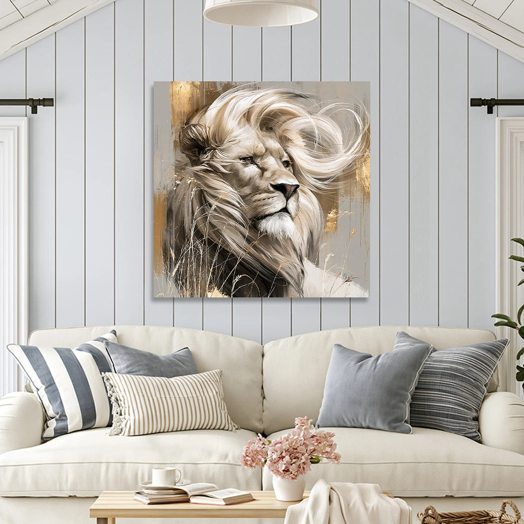 Silent Lion Leinwand Bild