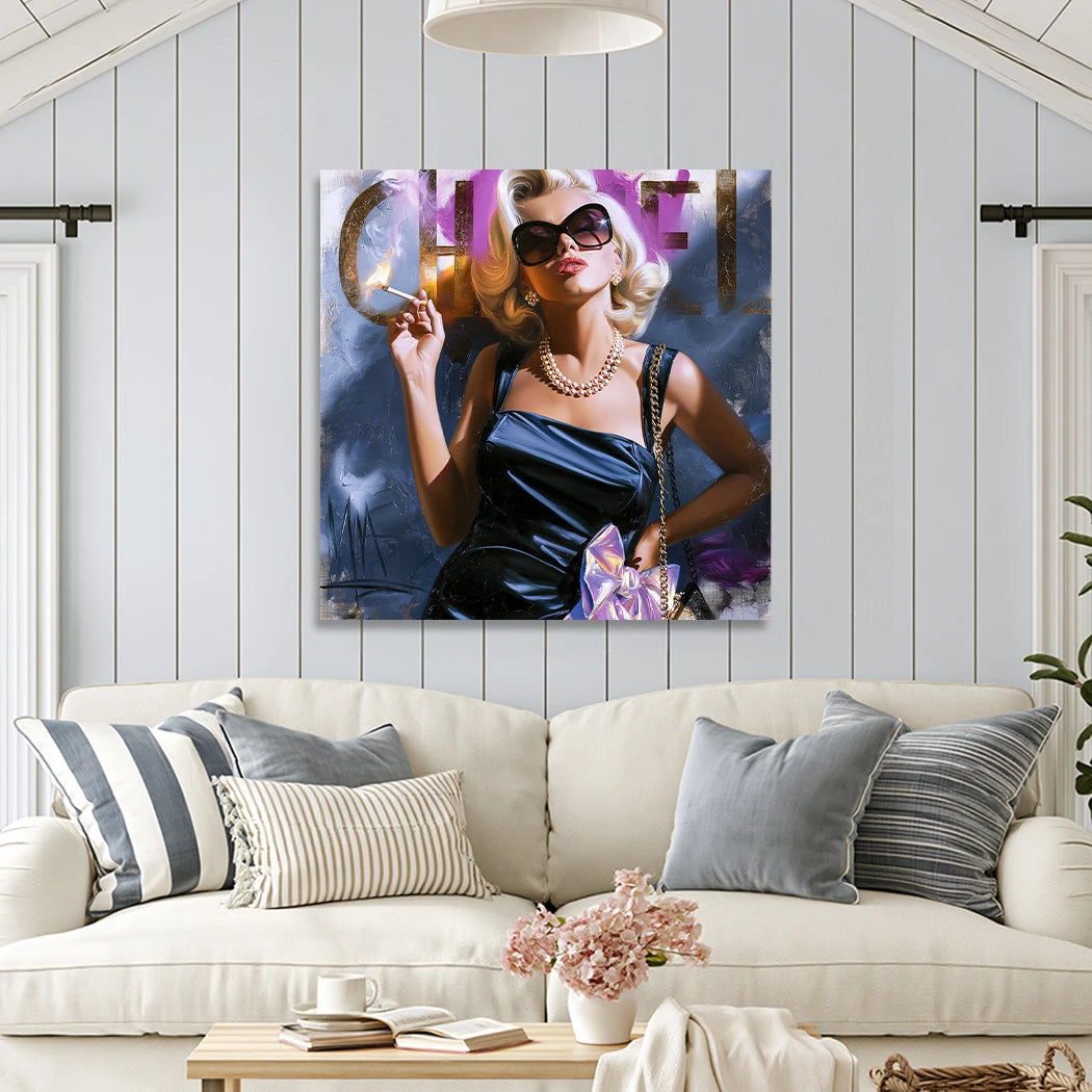 Marilyn Monroe Smoke Leinwand Bild