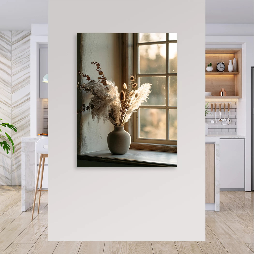 Pampas Fensterlicht Leinwand Bild