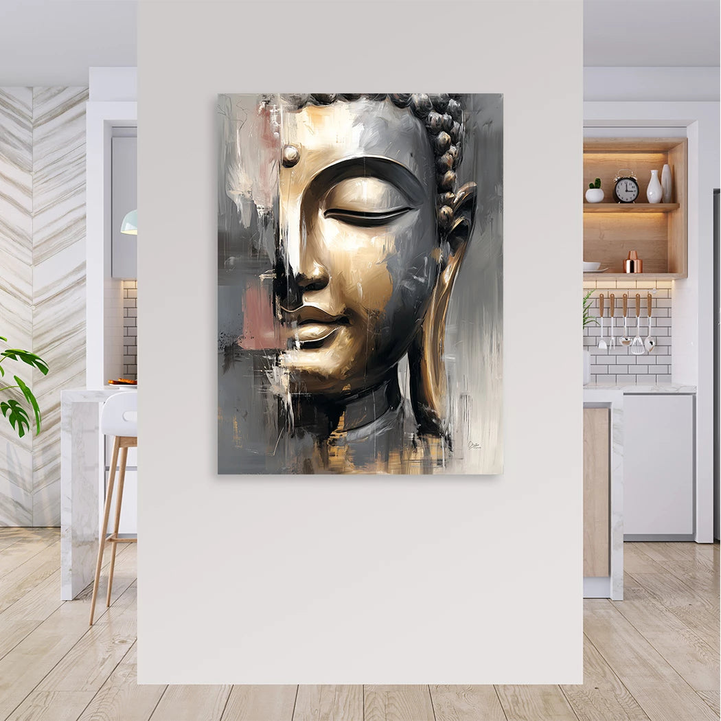 Buddha Gold Leinwand Bild