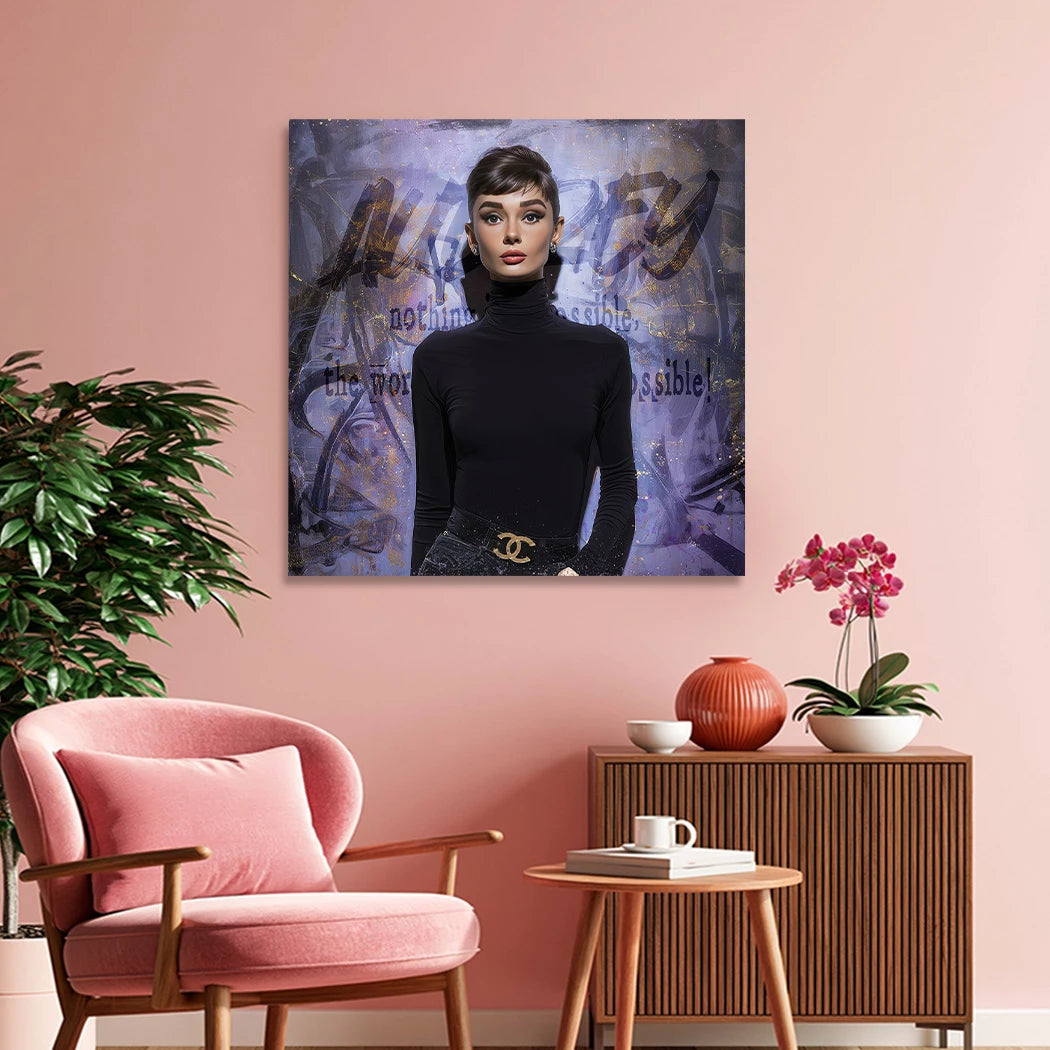 Audrey Hepburn Impossible Leinwand Bild