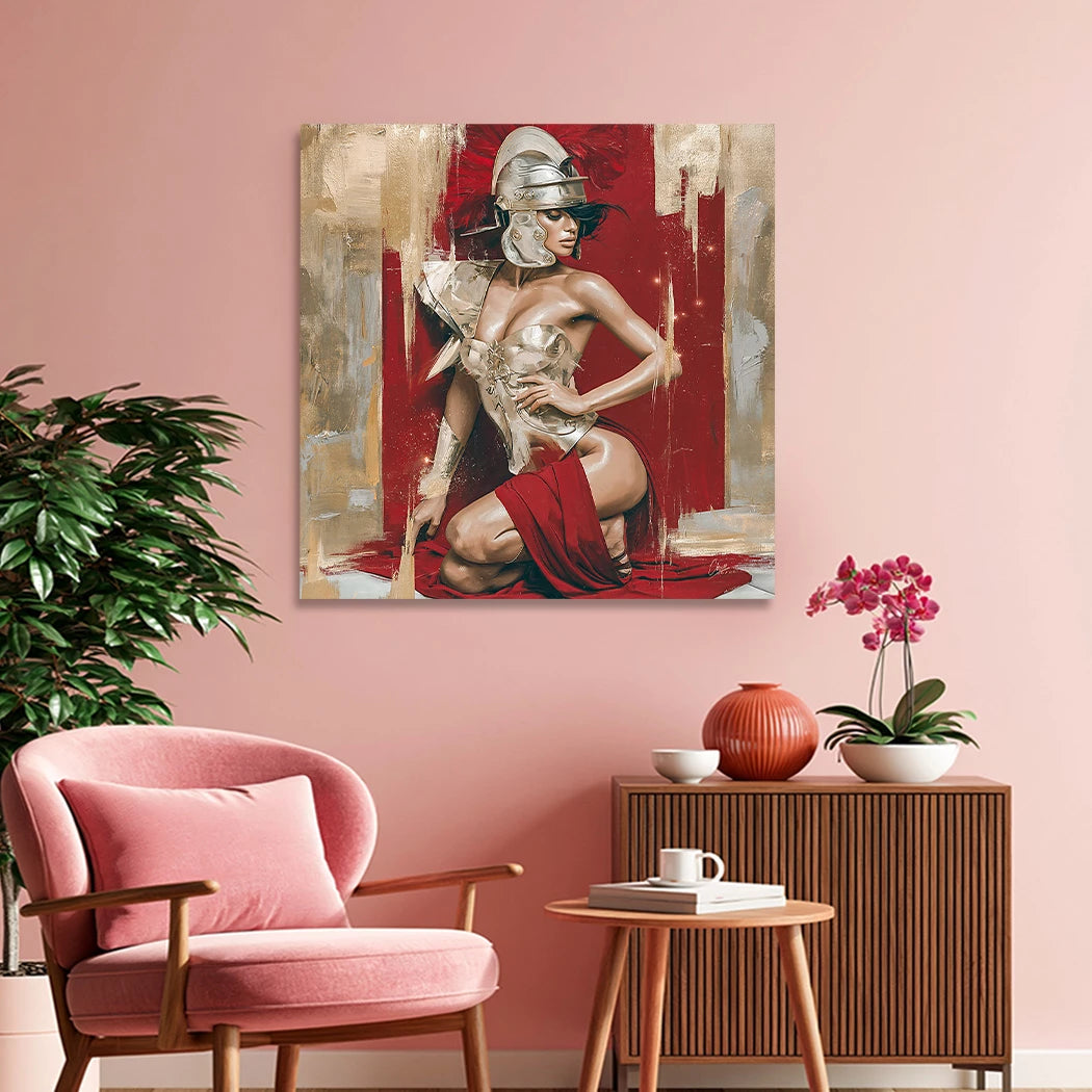 Goldene Gladiatorin Leinwand Bild