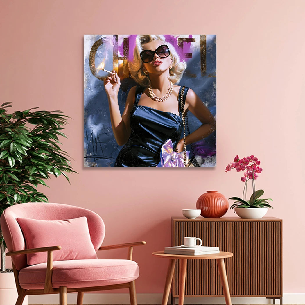 Marilyn Monroe Smoke Leinwand Bild