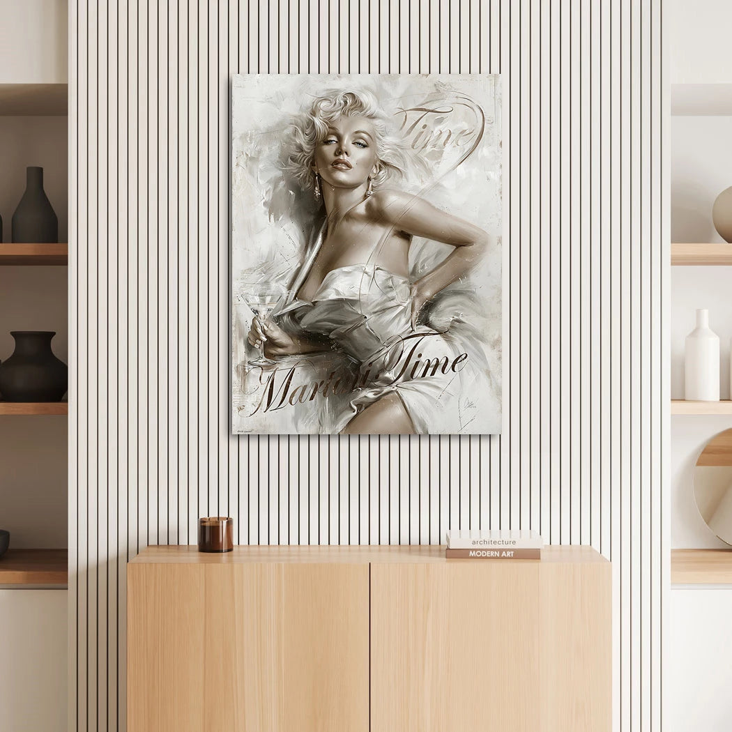 Marilyn Monroe Martini Time Aluminiumbild gebürstet