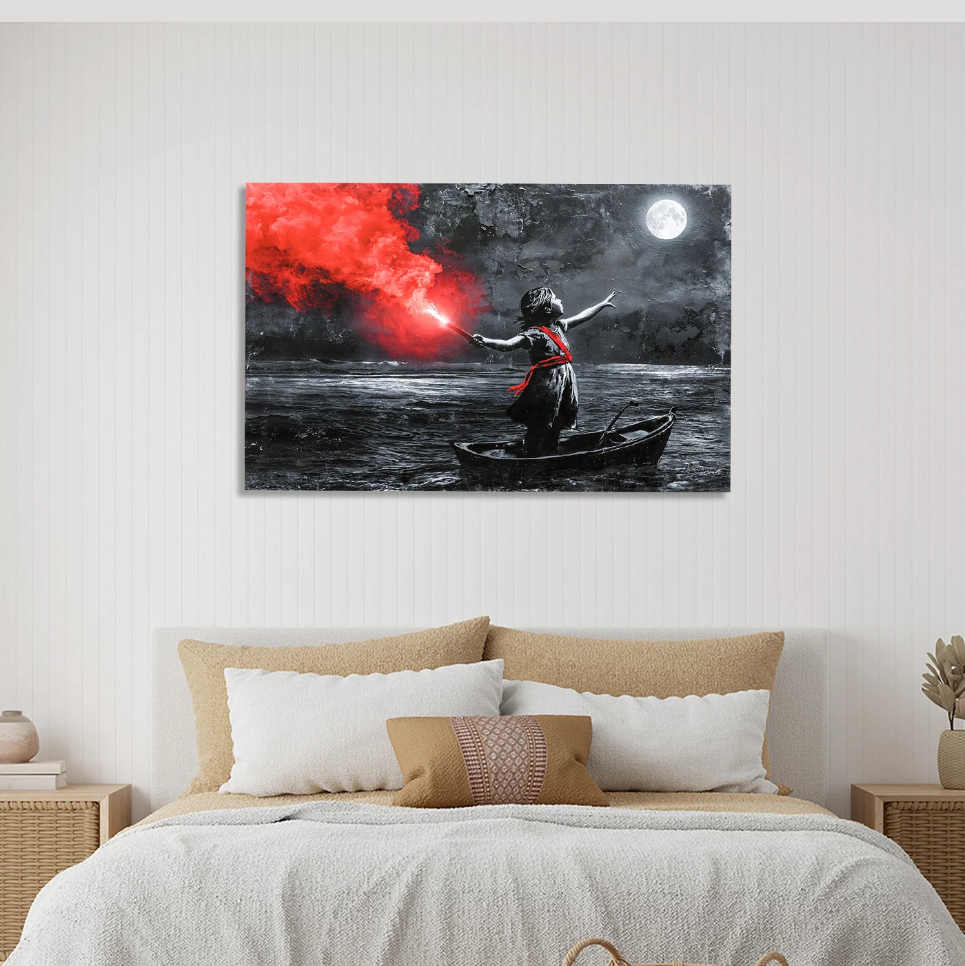 To the Moon Banksy Style Acrylglasbild