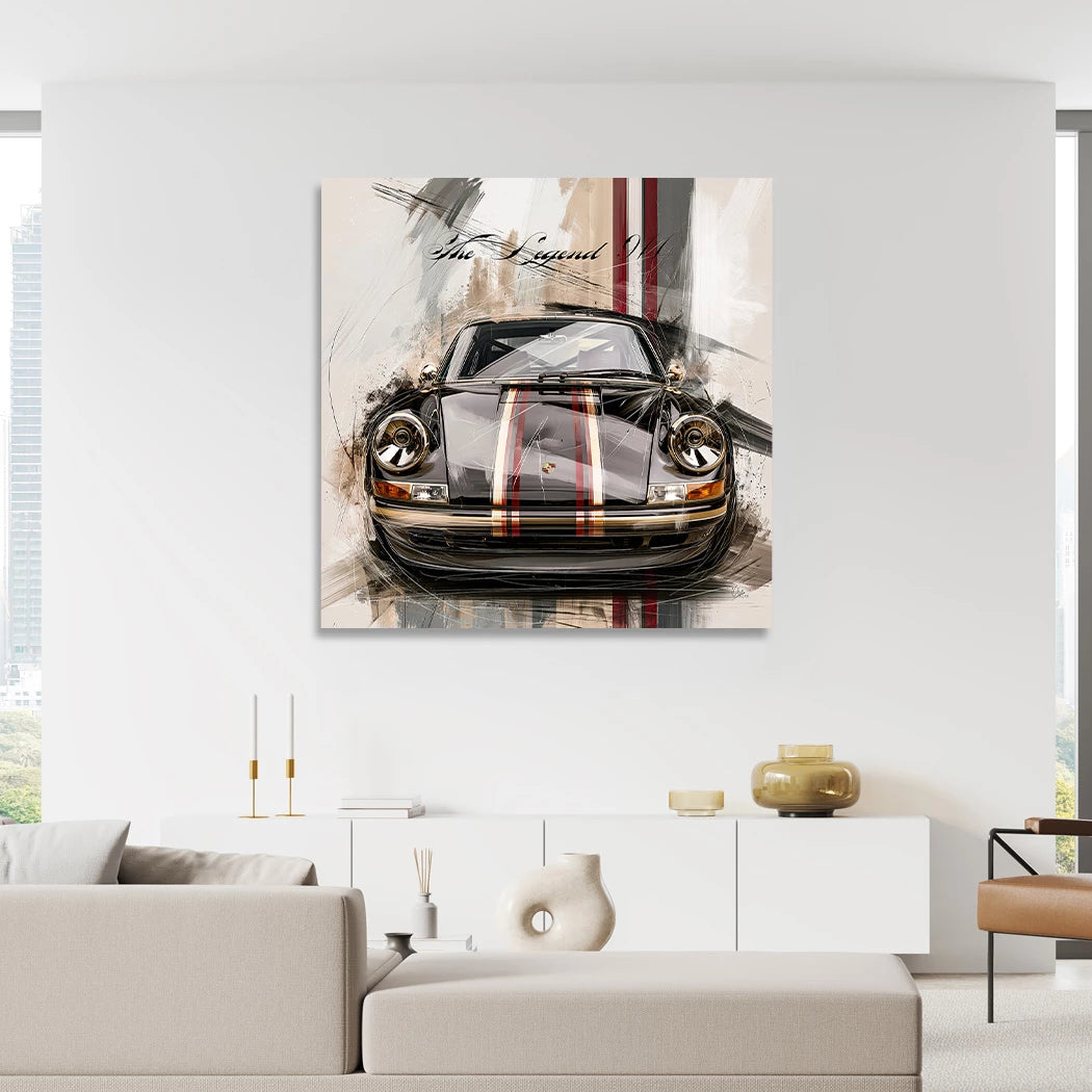 Porsche 911 Black Line Acrylglasbild