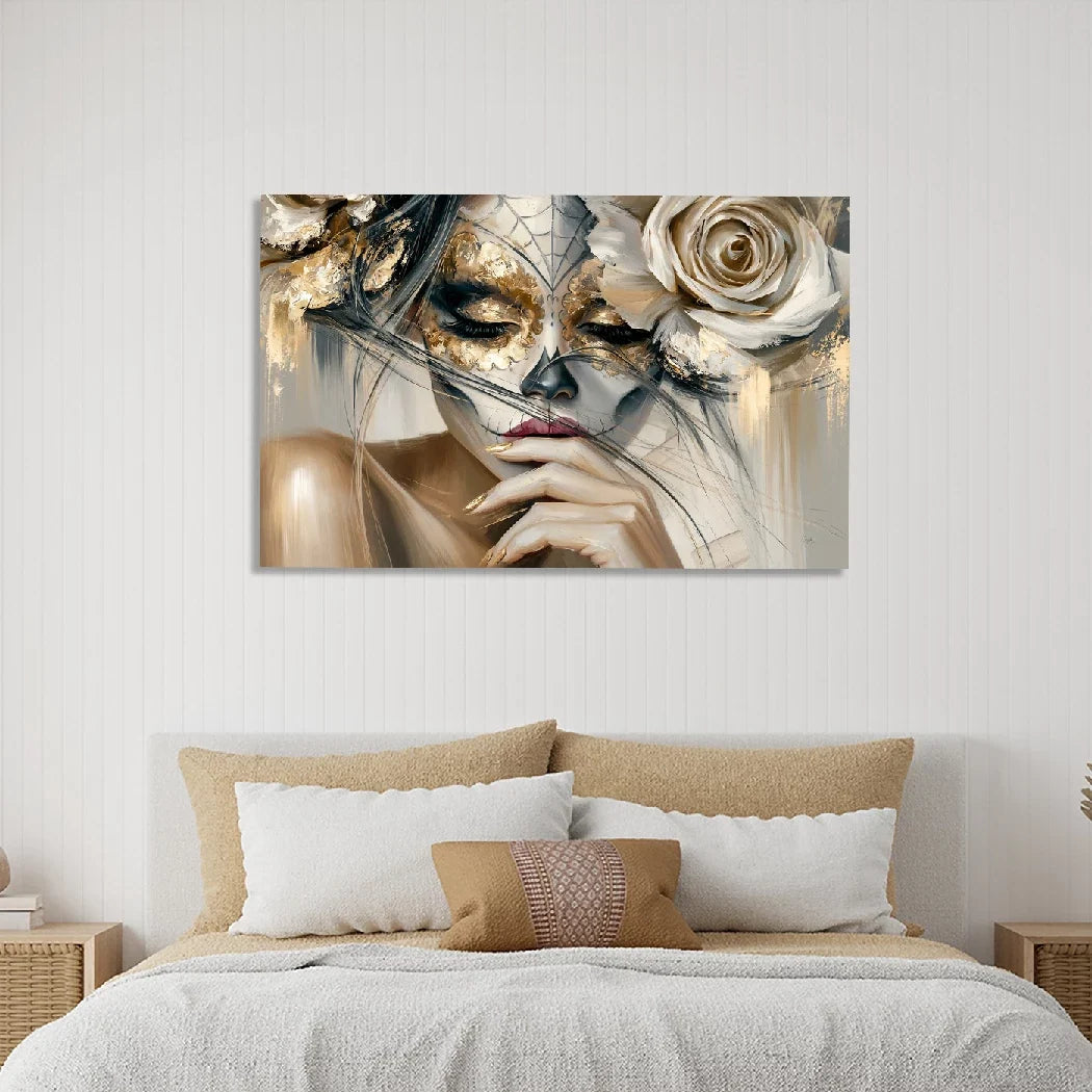 La Catrina Golden Silence Acrylglasbild