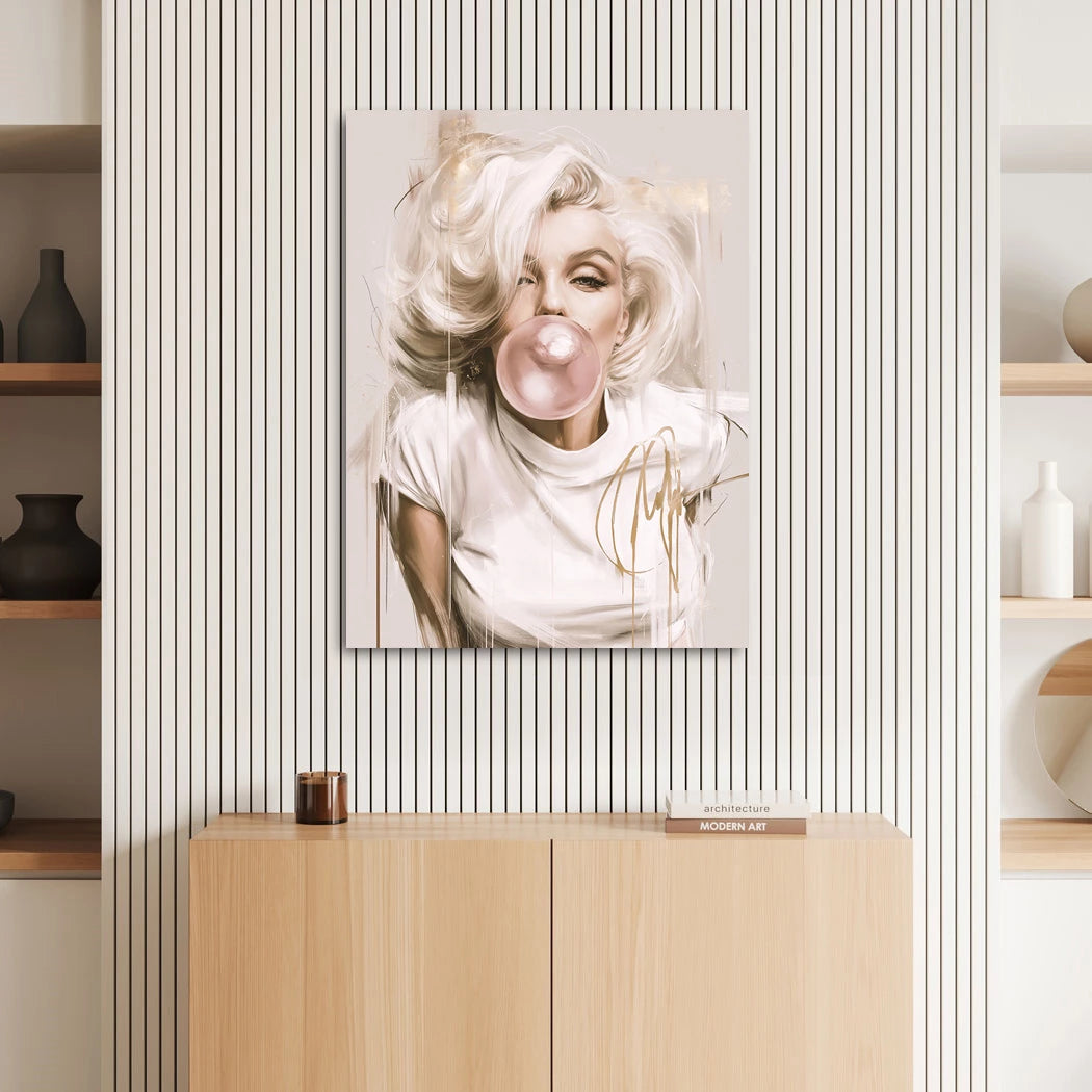 Marilyn Bubble Art Aluminiumbild gebürstet