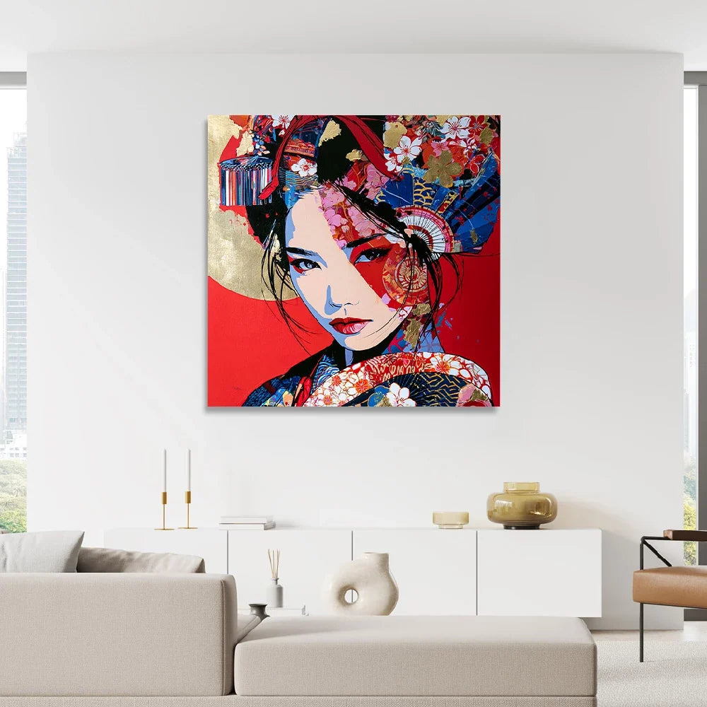 Geisha Rouge Aluminiumbild gebürstet