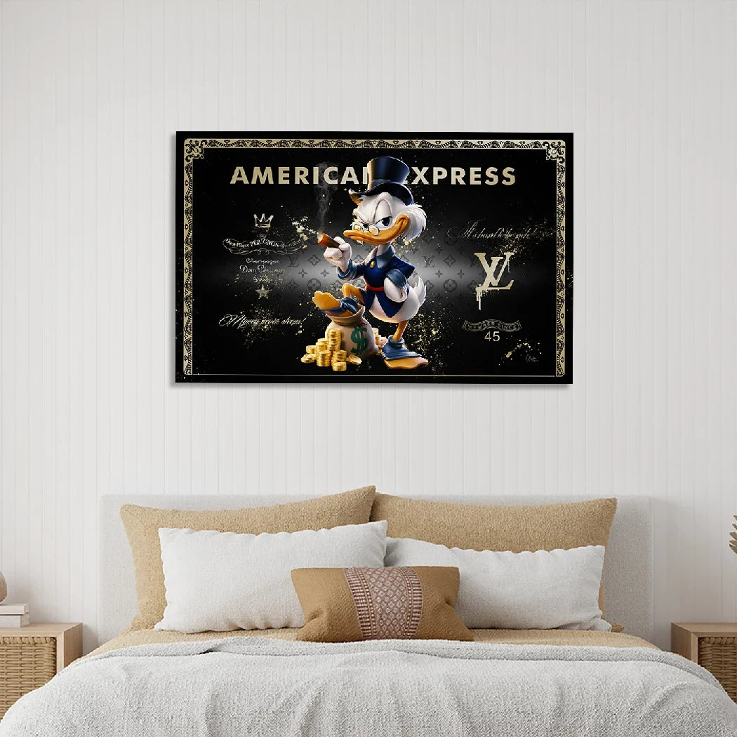 Dagobert Duck Black Amex Leinwand Bild