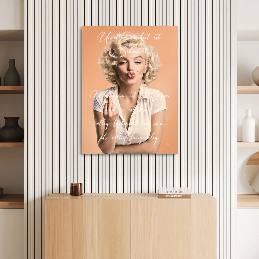Marilyn Monroe Statement Aluminiumbild gebürstet