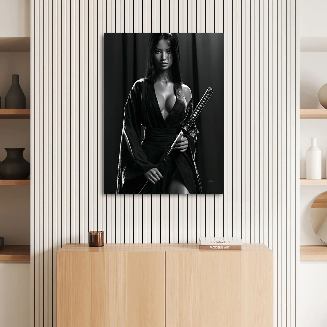 Samurai Lady Aluminiumbild gebürstet