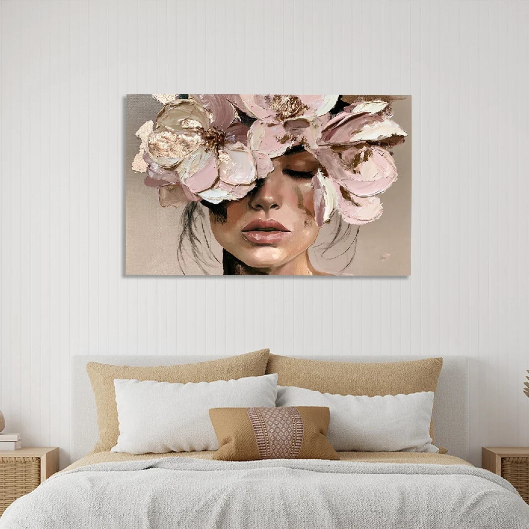 Blütenzauber Rosé Leinwand Bild