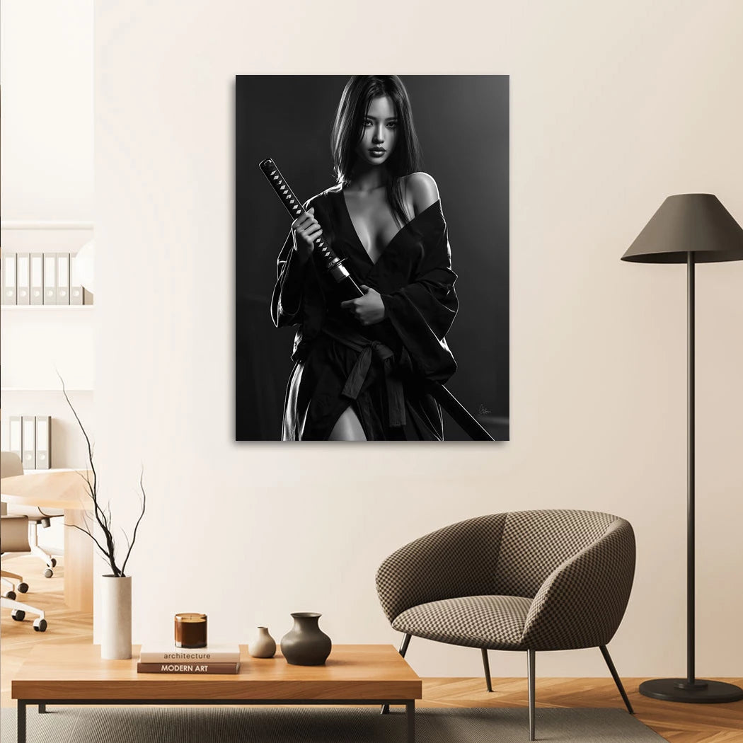 Katana Goddess Aluminiumbild gebürstet