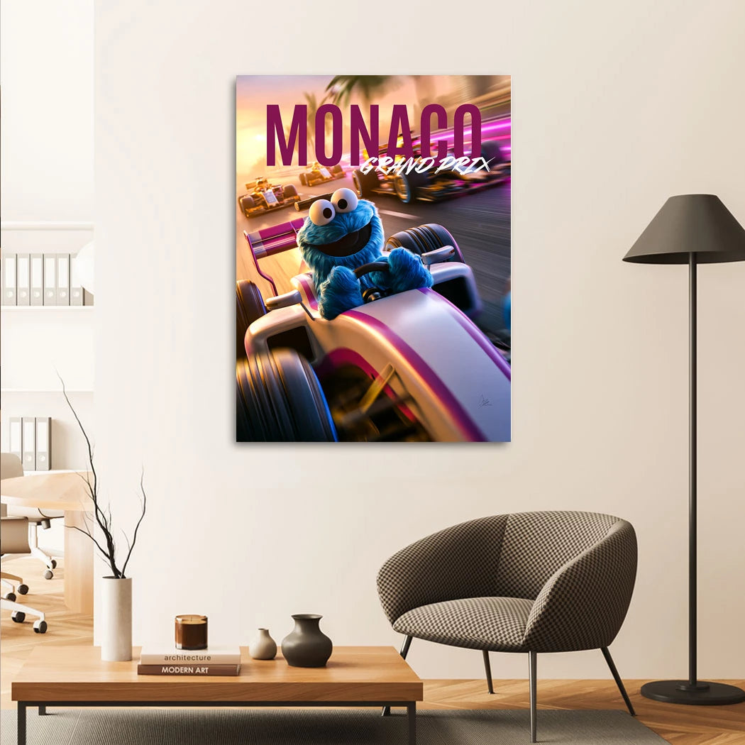 Krümelmonster Grand Prix Leinwand Bild