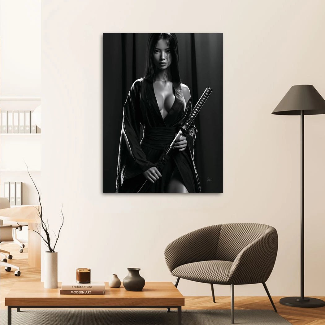 Samurai Lady Alu Dibond Wandbild