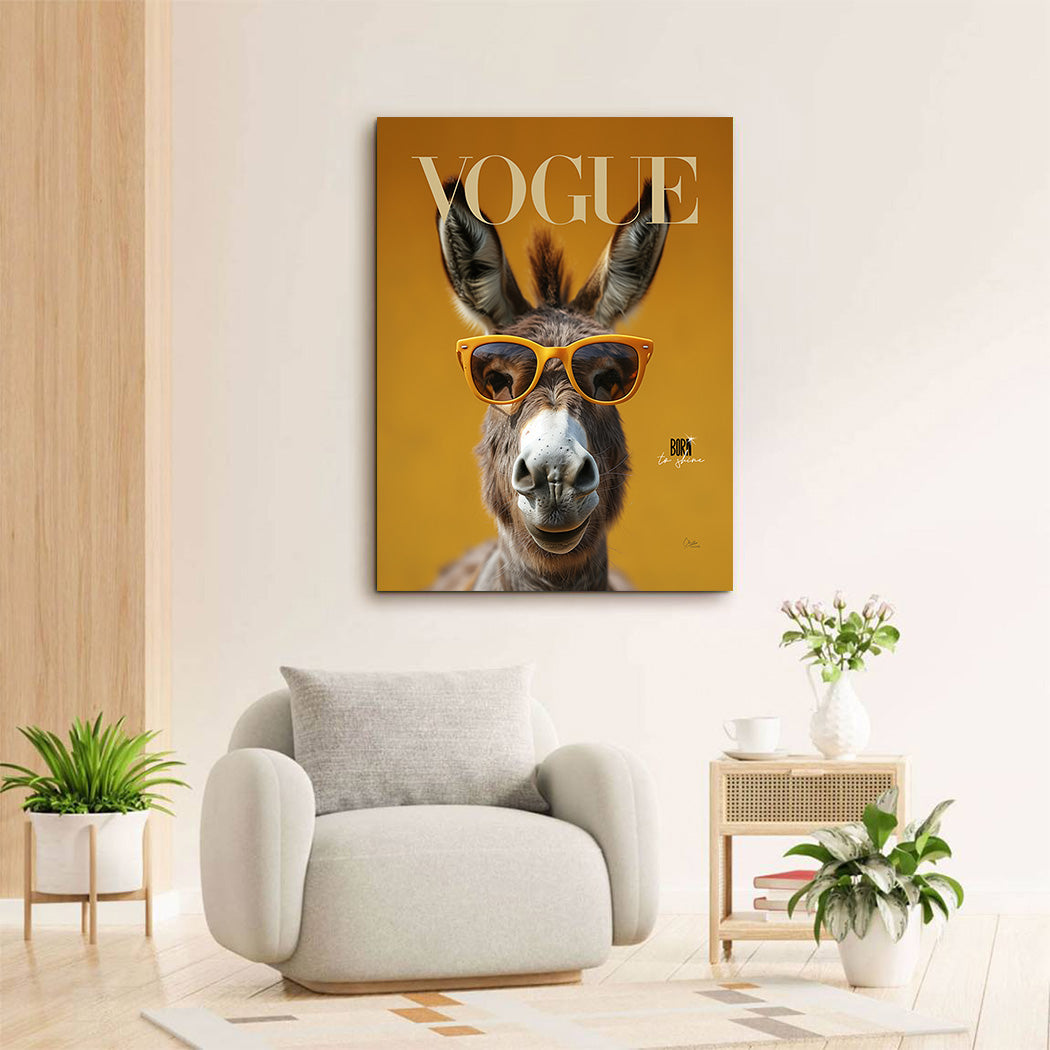 Esel Vogue Acrylglasbild