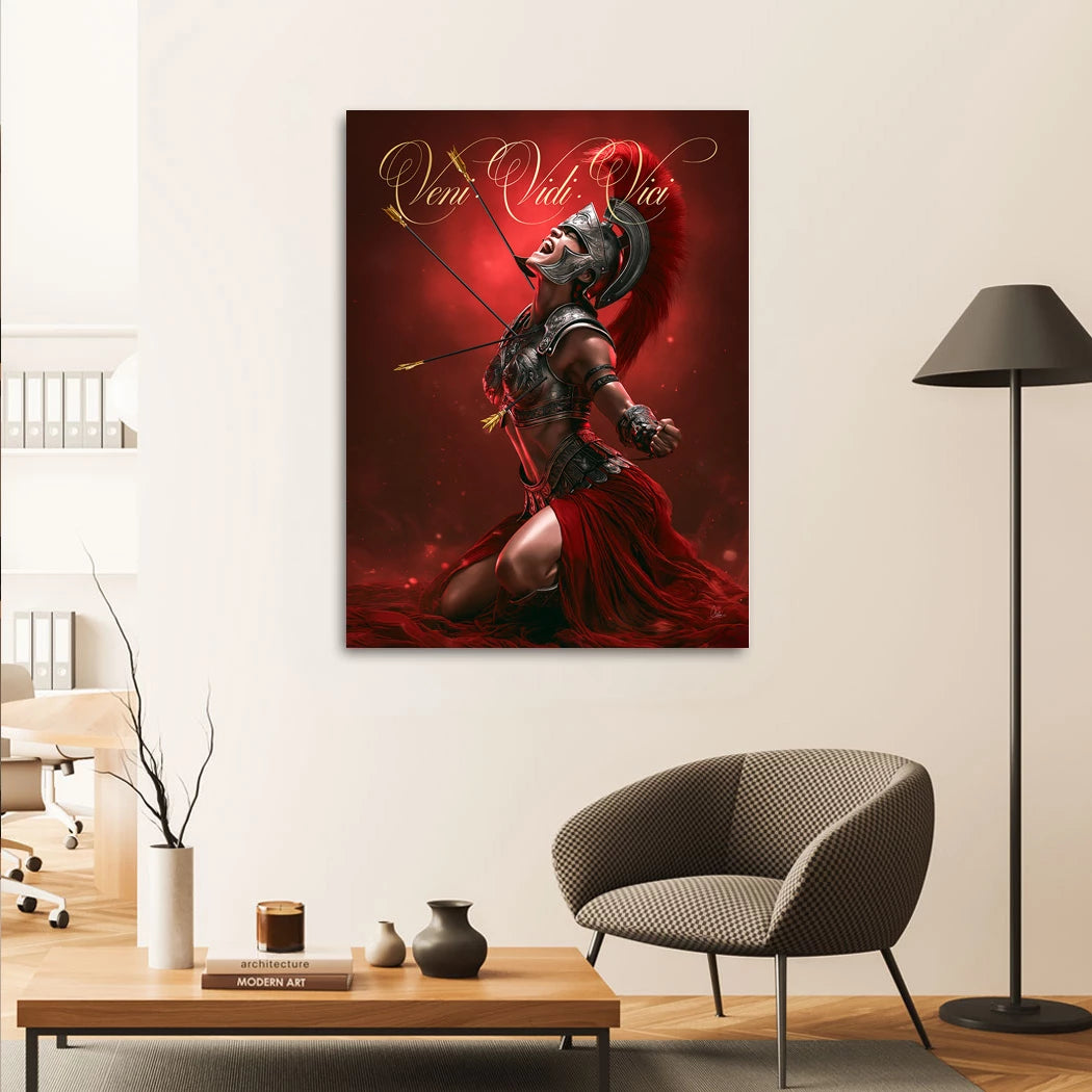 Veni Vidi Vici Gladiatorin Leinwand Bild