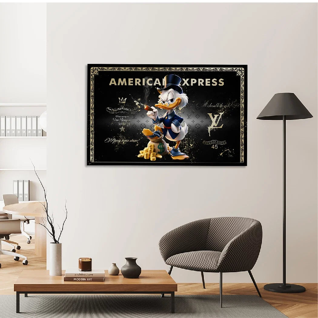 Dagobert Duck Black Amex Acrylglasbild
