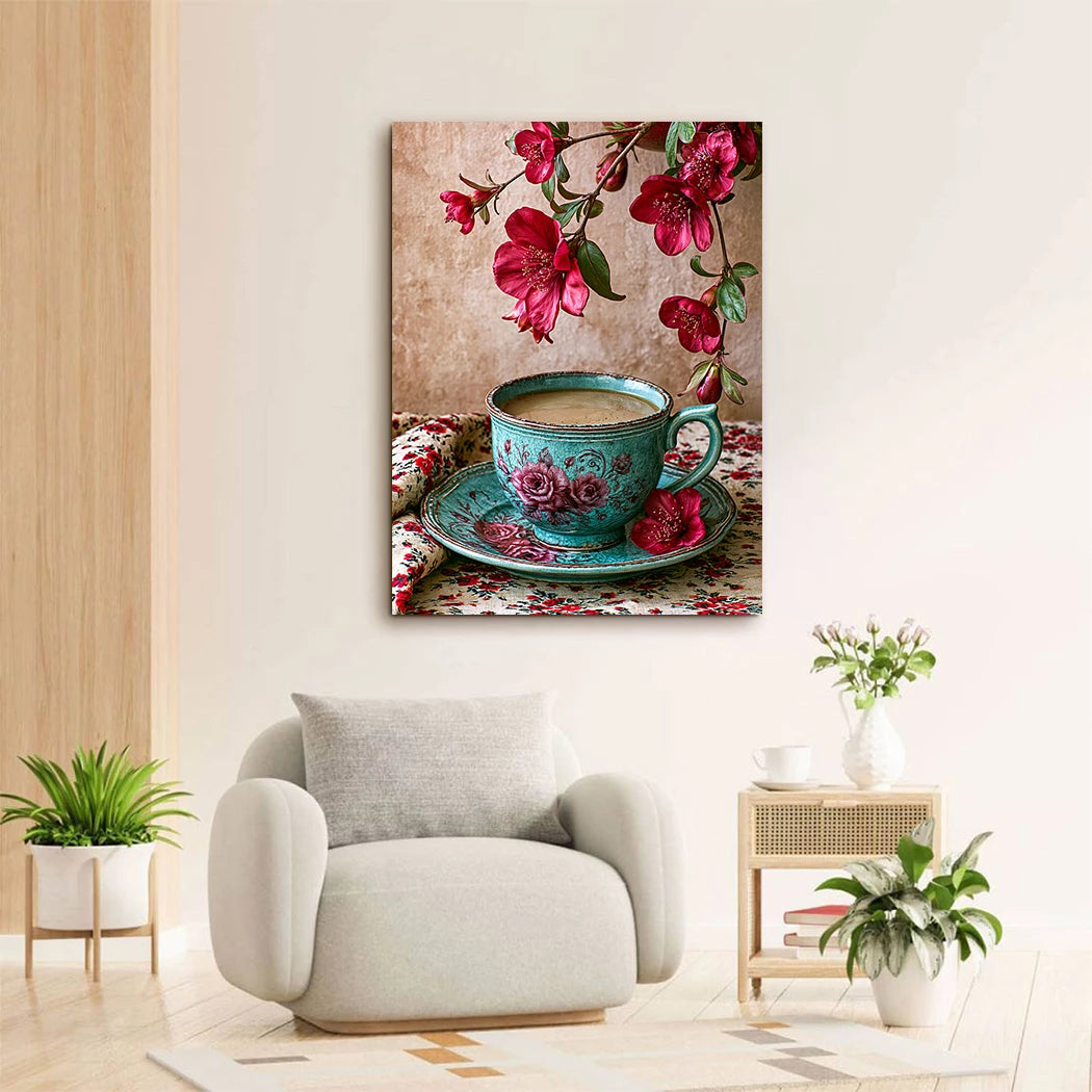 Blütenkaffee Harmonie Acrylglasbild
