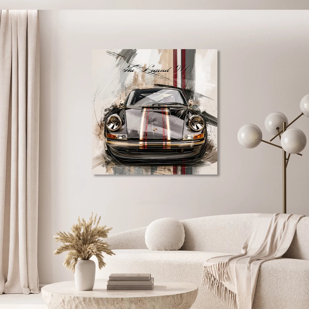 Porsche 911 Black Line Acrylglasbild