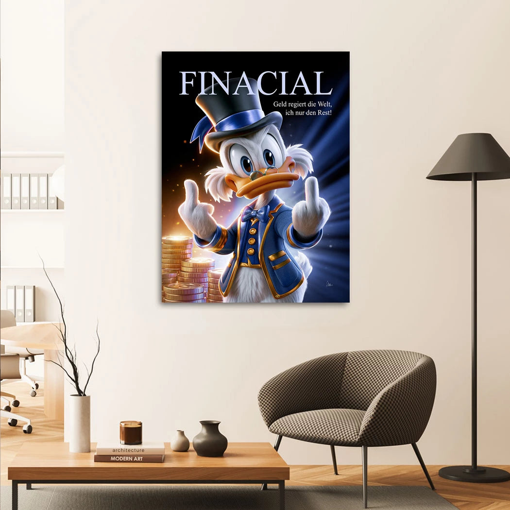 Financial Dagobert Duck Leinwand Bild