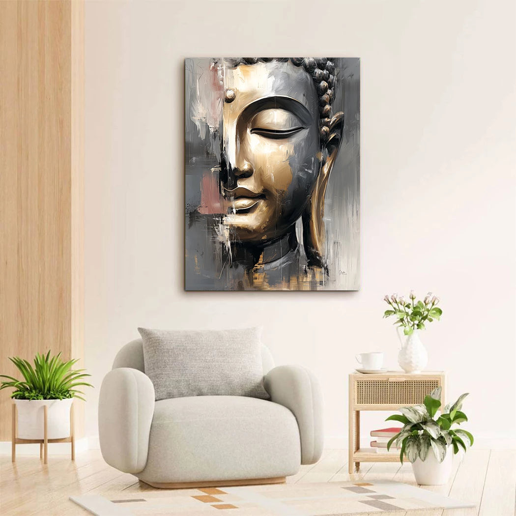 Buddha Gold Leinwand Bild